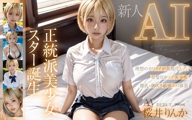 【新人AI】正統派美少女明星誕生 金髮H罩杯 櫻井玲花